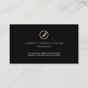 Gold Trumpet Icon Trumpeter Business Card Visitenkarte
