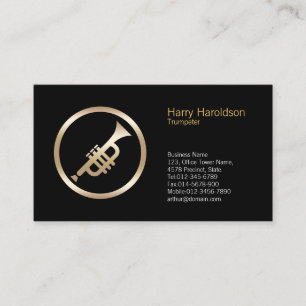 Gold Trumpet Icon Turmpeter Business Card Visitenkarte