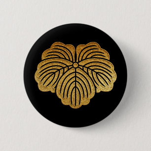Gold Tsuta Kamon Button
