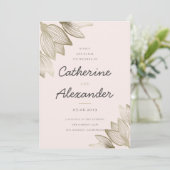 Gold Tulip Blüten | Hochzeit Einladung (Stehend Vorderseite)