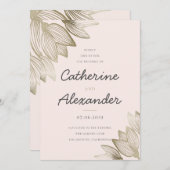 Gold Tulip Blüten | Hochzeit Einladung (Vorne/Hinten)