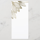 Gold Tulip Blüten | Hochzeit Menükarte (Rückseite)