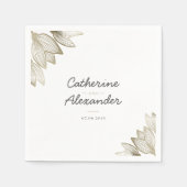 Gold Tulip Blüten | Personalisierte Hochzeit Serviette (Vorderseite)