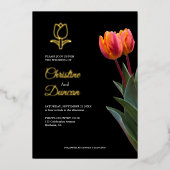 Gold Tulip Wedding Einladungen (Vorderseite)