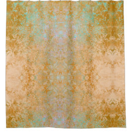 Gold & Türkis Blue Patina Alkohol Alkohol Tinte Ab Duschvorhang
