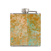 Gold & Türkis Blue Patina Alkohol Alkohol Tinte Ab Flachmann (Rückseite)