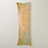 Gold & Türkis Blue Patina Alkohol Alkohol Tinte Ab Seitenschläferkissen (Vorderseite Vertikal)