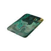 Gold Türkis Green Agate Silver Abstrakt Badematte (Schrägansicht)