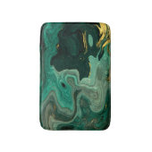 Gold Türkis Green Agate Silver Abstrakt Badematte (Vorderseite Vertikal)
