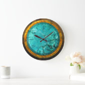 Gold & Turquoise 1 Wall Clocks Große Wanduhr (Zuhause)