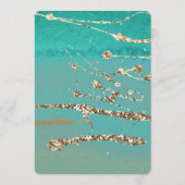 Gold & Turquoise Glam Surprise 30th Birthday Party Einladung (Rückseite)