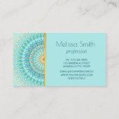 Gold Turquoise Mandala Visitenkarte (Rückseite)