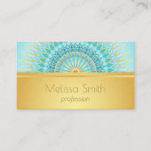 Gold Turquoise Mandala Visitenkarte (Vorderseite)