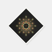 Gold Turquoise Red Mandala Monogram Napkins Serviette (Ecke)
