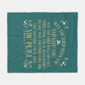 Gold Turquoise Segen Numbers Scripting Gebet Fleecedecke (Vorderseite (Horizontal))