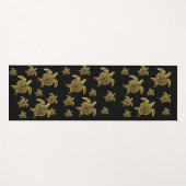 Gold Turtle Tropical Hawaii Nautical Yogamatte (Vorderseite (Horizontal))
