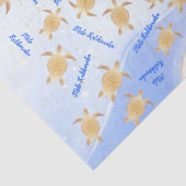 Gold Turtles Blue Ink | Mele Kalikimaka Weihnachte Seidenpapier (Detail)