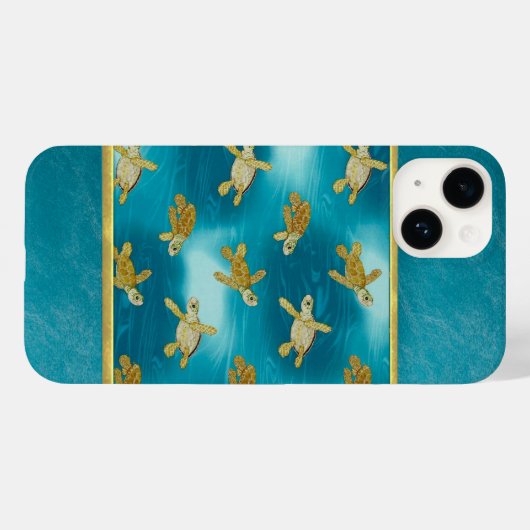 Gold Turtles Cool iPhone Case (Rückseite (Horizontal))