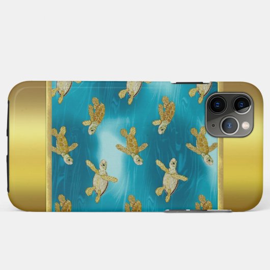 Gold Turtles iPhone 11 Pro Fall Case-Mate iPhone Hülle (Rückseite (Horizontal))