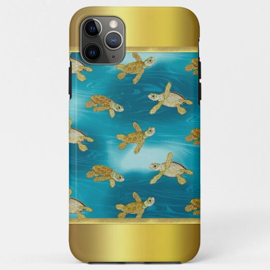 Gold Turtles iPhone 11 Pro Fall Case-Mate iPhone Hülle (Rückseite)