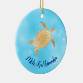 Gold Turtles Mele Kalikimaka Hawaiian Christmas Keramik Ornament (Rechts)