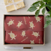 Gold Turtles Red Mele Kalikimaka Seidenpapier (Geschenk)