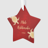 Gold Turtles Red | Mele Kalikimaka | Weihnachten Ornament (Vorderseite)