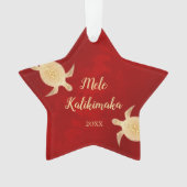 Gold Turtles Red | Mele Kalikimaka | Weihnachten Ornament (Vorderseite)