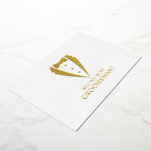 Gold Tuxedo Anzug Personalisierter Trauzeuge Vorsc Folieneinladung