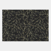 Gold Twigs auf schwarz Geschenkpapier Set (Vorderseite 3)