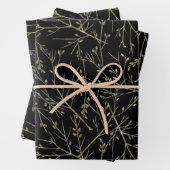 Gold Twigs auf schwarz Geschenkpapier Set (Beispiel)