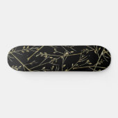 Gold Twigs auf schwarz Skateboard (Horizontal)