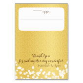 Gold Twinkle Lights Design Tischnummer (Vorderseite)