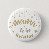 Gold Twinkle Little Star Baby Dusche Mama zu sein Button (Vorderseite)