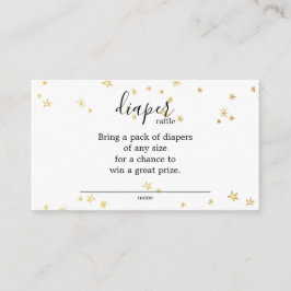 Gold Twinkle Little Star Baby Dusche Windel Raffle Begleitkarte