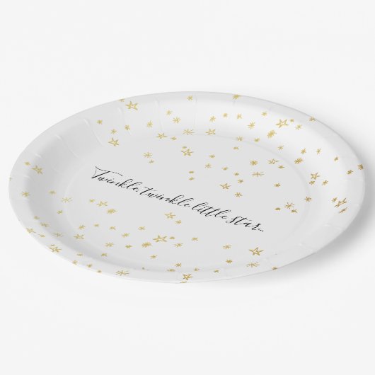 Gold Twinkle Little Star Baby Duschpapier Teller (Schrägansicht)