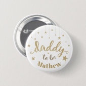 Gold Twinkle Little Star Baby Shower Daddy zu sein Button (Vorne & Hinten)