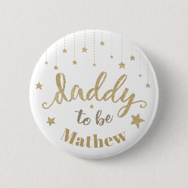 Gold Twinkle Little Star Baby Shower Daddy zu sein Button