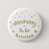 Gold Twinkle Little Star Baby Shower Mommy zu sein Button (Vorderseite)