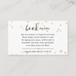 Gold Twinkle Little Star Book Request Baby Dusche Begleitkarte