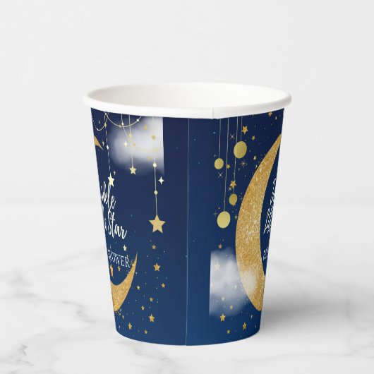 Gold Twinkle Little Star Dreamy Baby Dusche Pappbecher (Rechts)