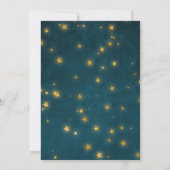 Gold Twinkle Stars Celestial Sky Baby Dusche Einladung (Rückseite)