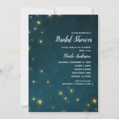 Gold Twinkle Stars Celestial Sky Brautparty Einladung (Vorderseite)