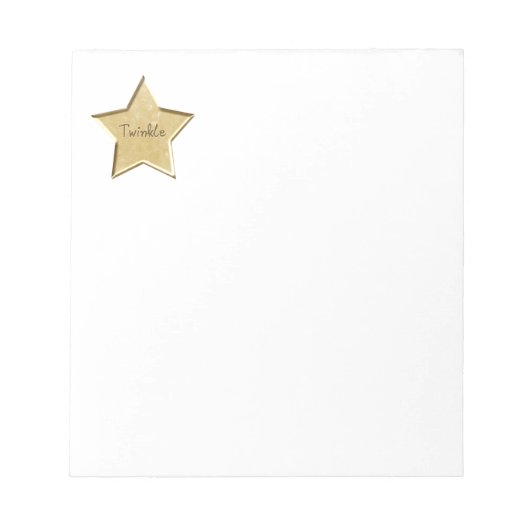 Gold Twinkle Stern Notizblock (Vorderseite)