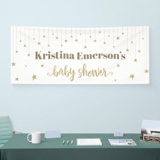 Gold Twinkle Twinkle Little Star Baby Dusche Banner (Messe)