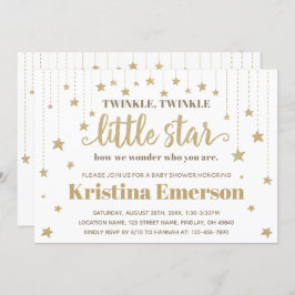 Gold Twinkle Twinkle Little Star Baby Dusche Einladung