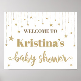 Gold Twinkle Twinkle Little Star Baby Duschzeichen Poster
