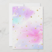 Gold Twins Pastel Watercolor Rainbow Baby Dusche Einladung (Rückseite)