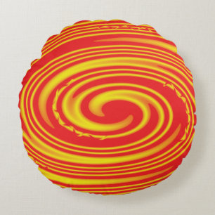 Gold Twirl Rundes Kissen