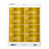Gold Two Address Shipping Labels (Vorne)